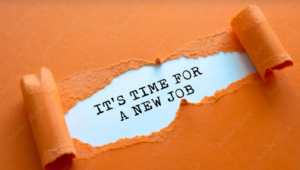 It's time for a new job' revealed under torn orange paper